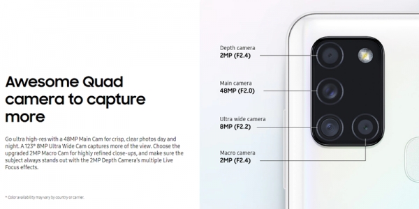 삼성전자가 지난해 6월 출시한 갤럭시A21s(2020년 모델)