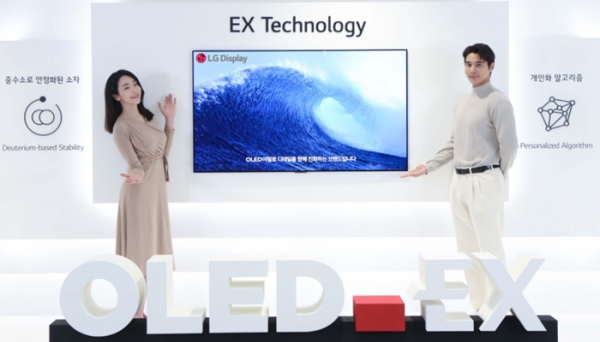 LG디스플레이가 내년에 선보일 차세대 TV 패널 브랜드 'OLED.EX'.